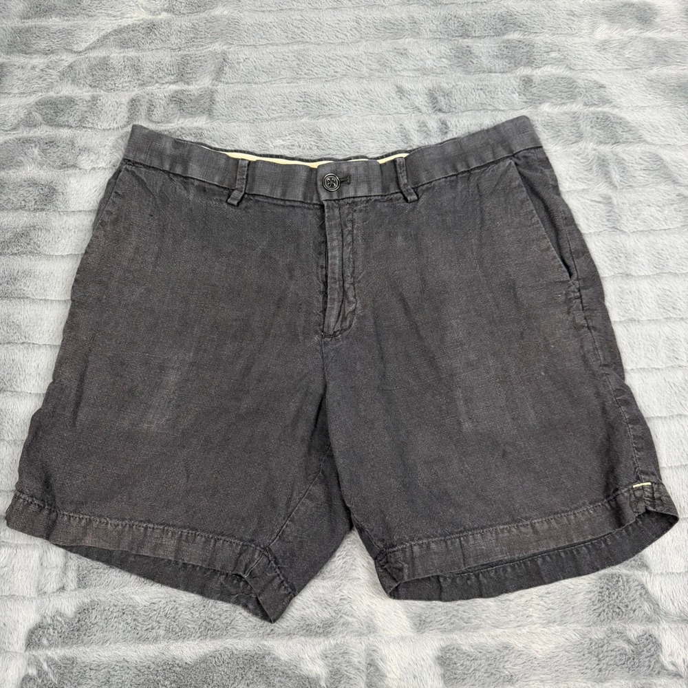 Banana Republic Mens 33 Charcoal Gray 100% Linen 7 Inch Inseam Shorts 1166